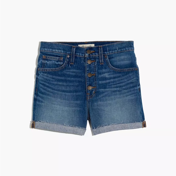 Madewell High-Rise Denim Shorts in Burke Wash: Button-Front Edition - Picture 3 of 11
